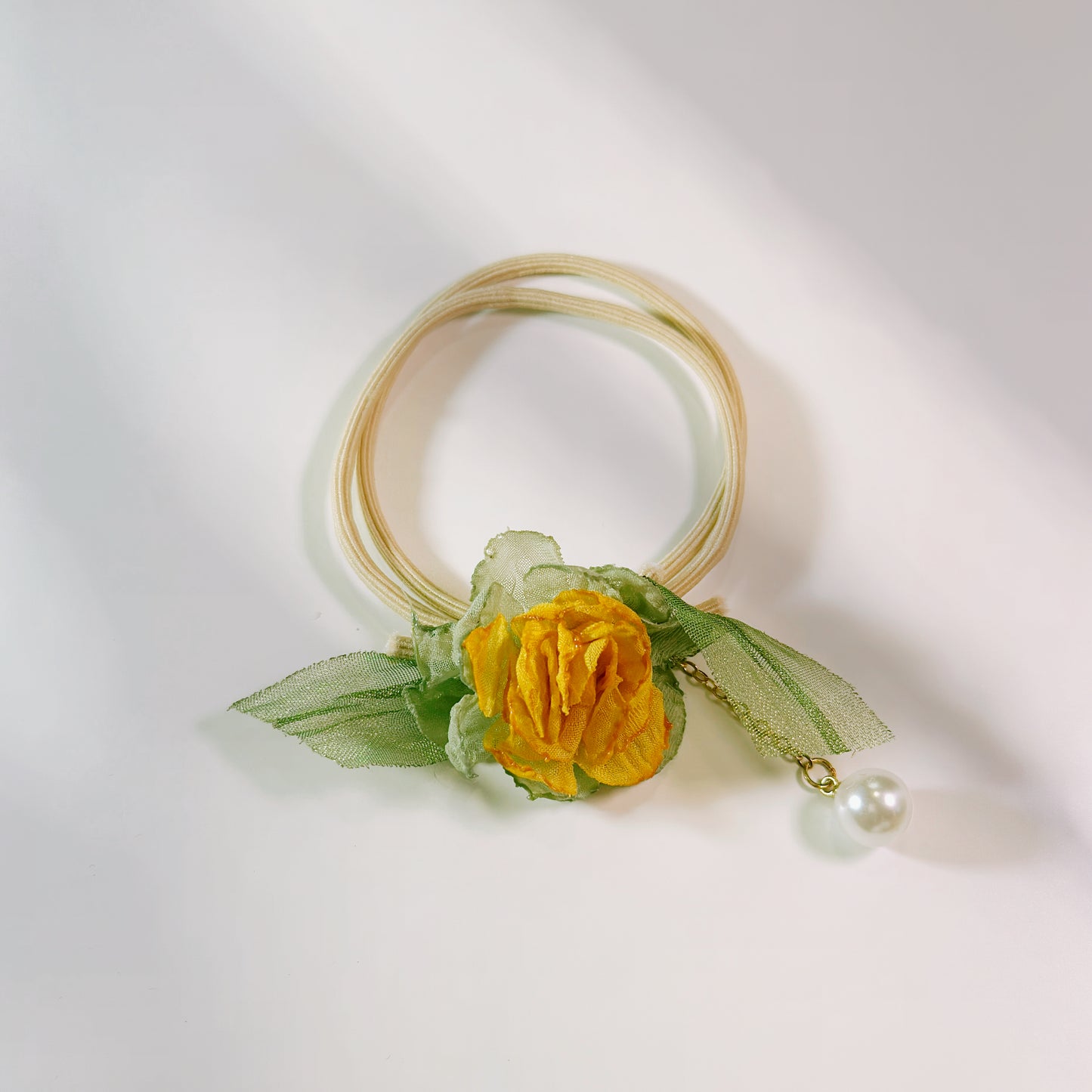 Artisan Bloom Pearl Hair Tie- Hair accessory - for women for girl