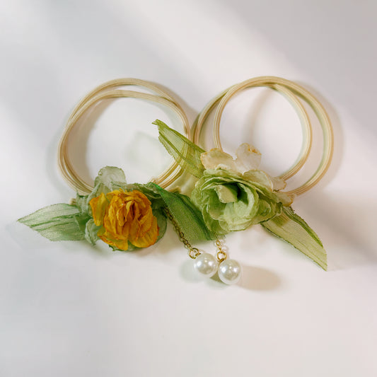 Artisan Bloom Pearl Hair Tie- Hair accessory - for women for girl