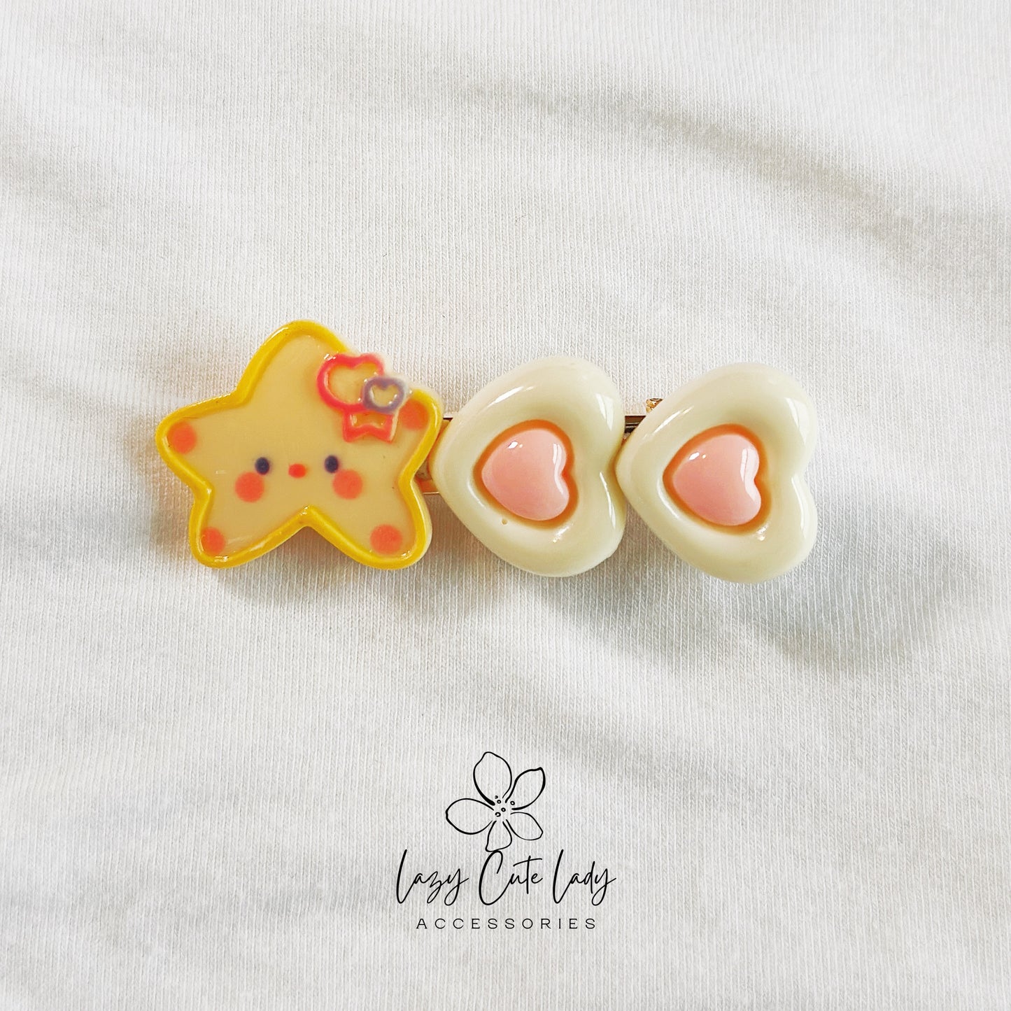 Cartoon Starry Love Hair Accessories - Hair clips -hair ties - for women for girl- Star & Heart