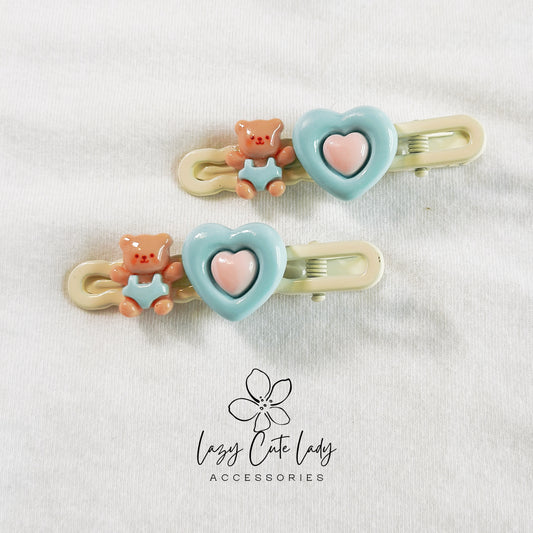 Bear Hug Love Hair Clip - Cute Hair Accessory - for girl,for women