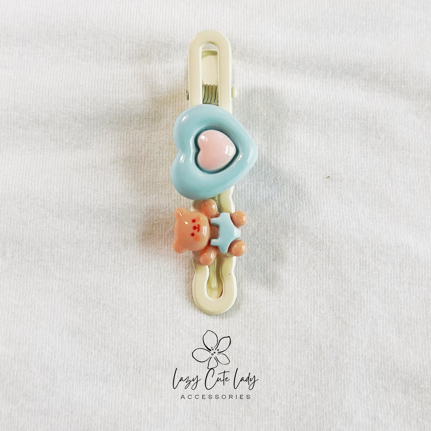 Bear Hug Love Hair Clip - Cute Hair Accessory - for girl,for women