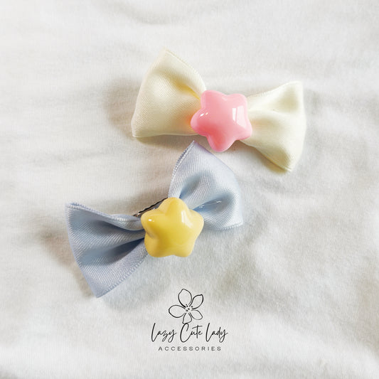 Enchanting Starlight Satin Bow Clip - hair Clips - Hair Accessory