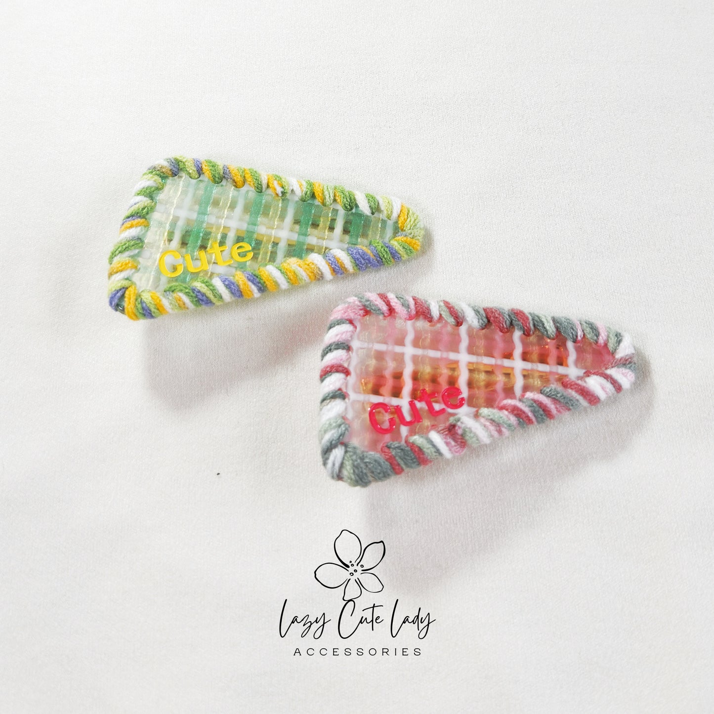 Eco-Friendly Acetate and Knitted Yarn Hair Clip