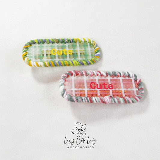 Eco-Friendly Acetate and Knitted Yarn Hair Clip
