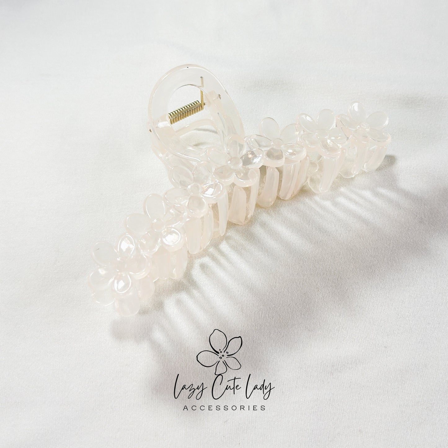 Large Floral Hair Claw Clip with Ice-inspired Design Hair accessory for women for girl - Flower hair accessory