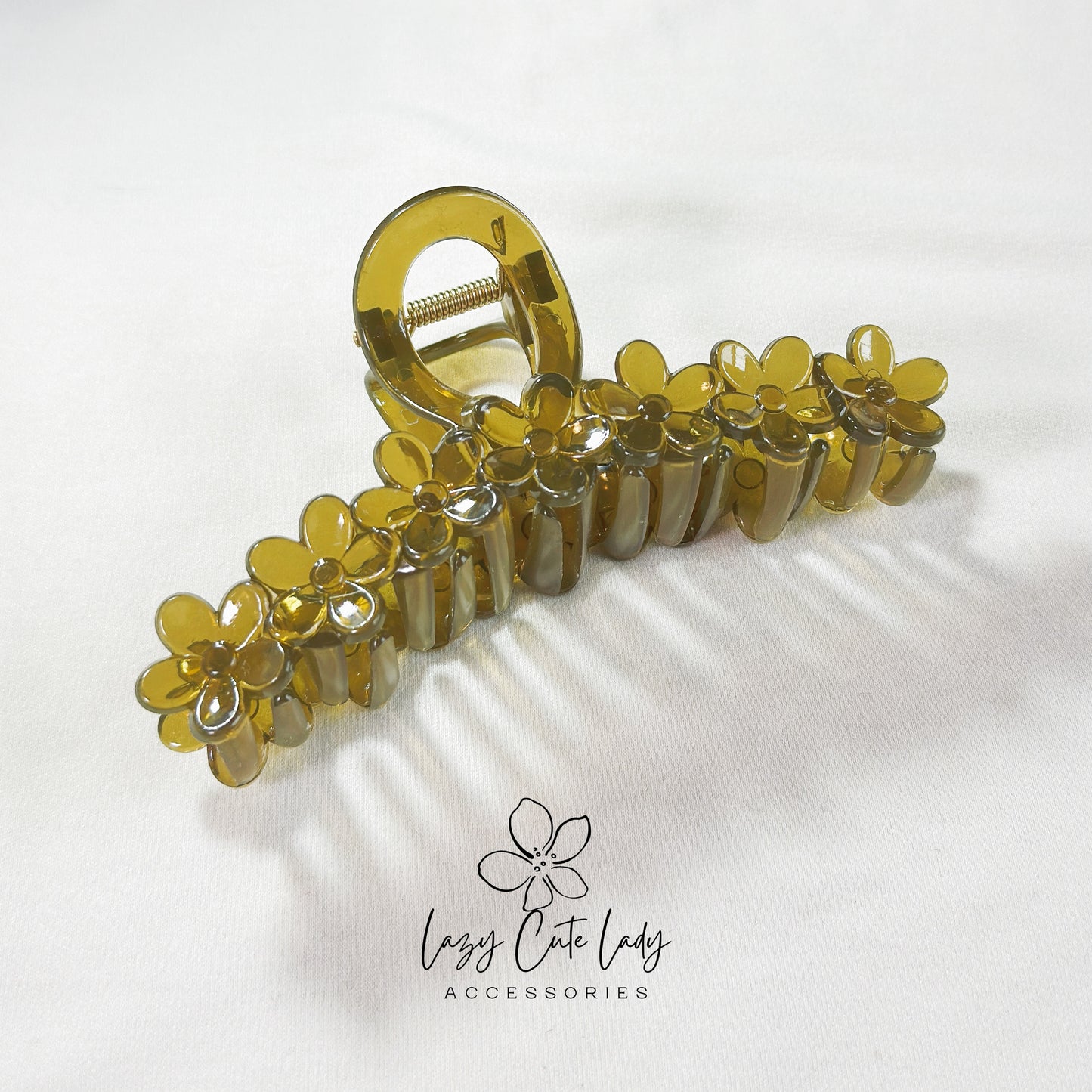 Large Floral Hair Claw Clip with Ice-inspired Design Hair accessory for women for girl - Flower hair accessory