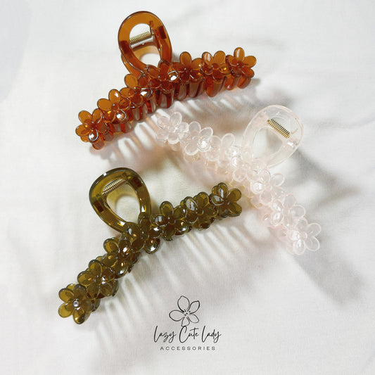 Large Floral Hair Claw Clip with Ice-inspired Design Hair accessory for women for girl - Flower hair accessory