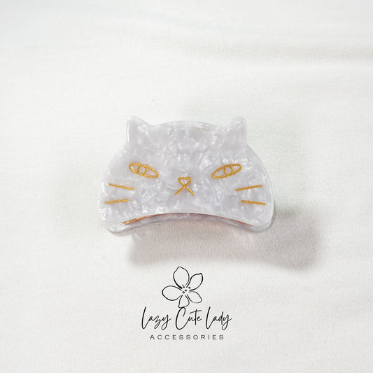 Adorable White Cat Face Hair Claw - Hair accessory - Gift for Cat lover,for girl,for women