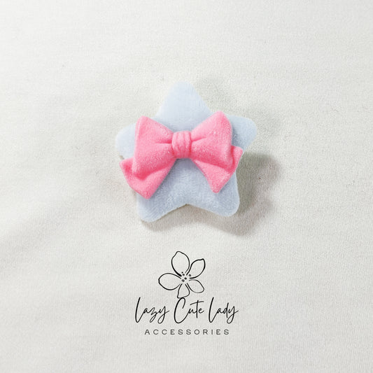 Plush Star Hair Clip with 3D Velvet Bow - Hair Accessory - Cute hair clips