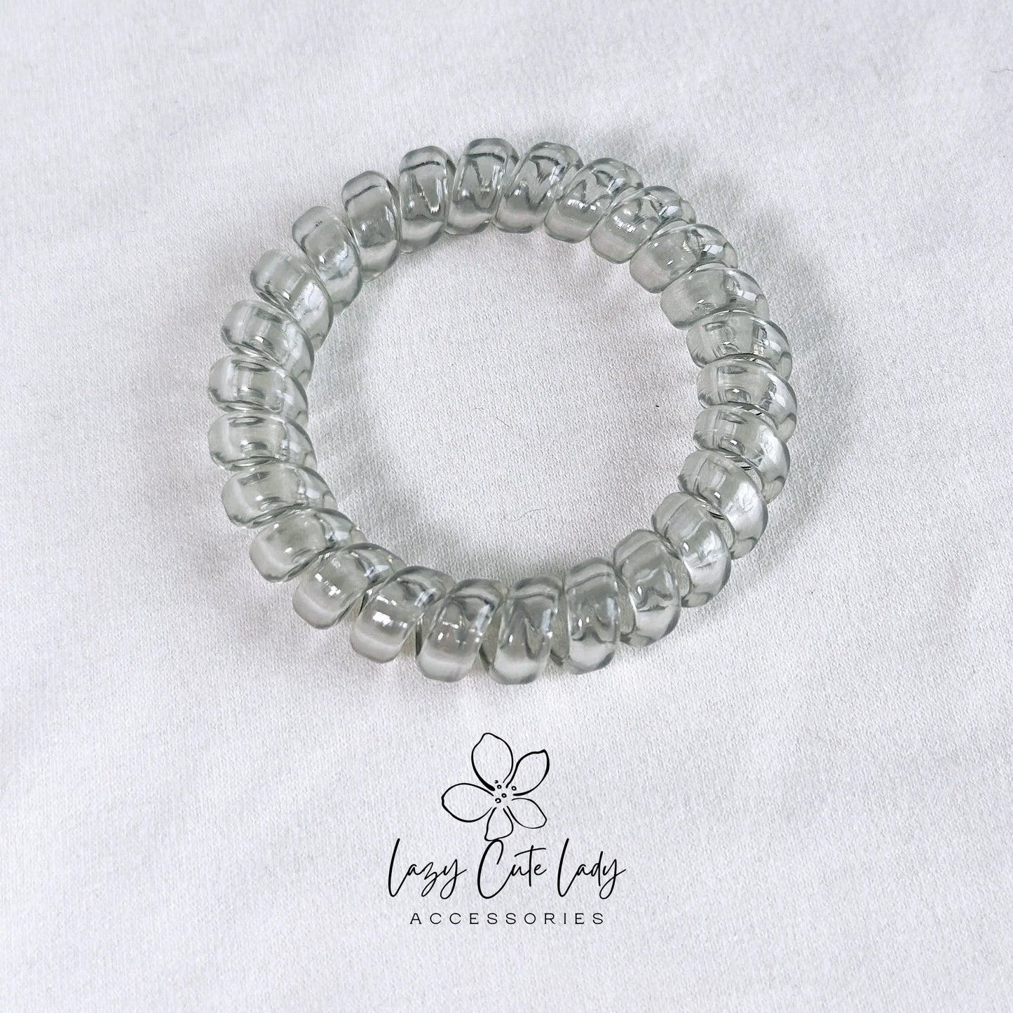 Transparent Pastel Spiral Hair Ties