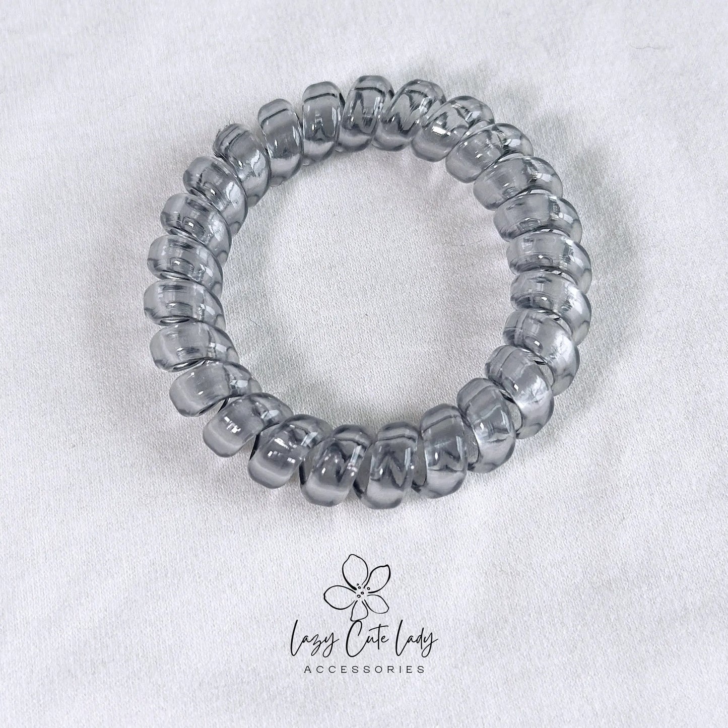 Transparent Pastel Spiral Hair Ties