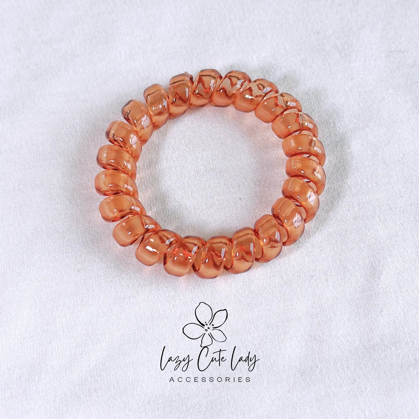 Transparent Pastel Spiral Hair Ties