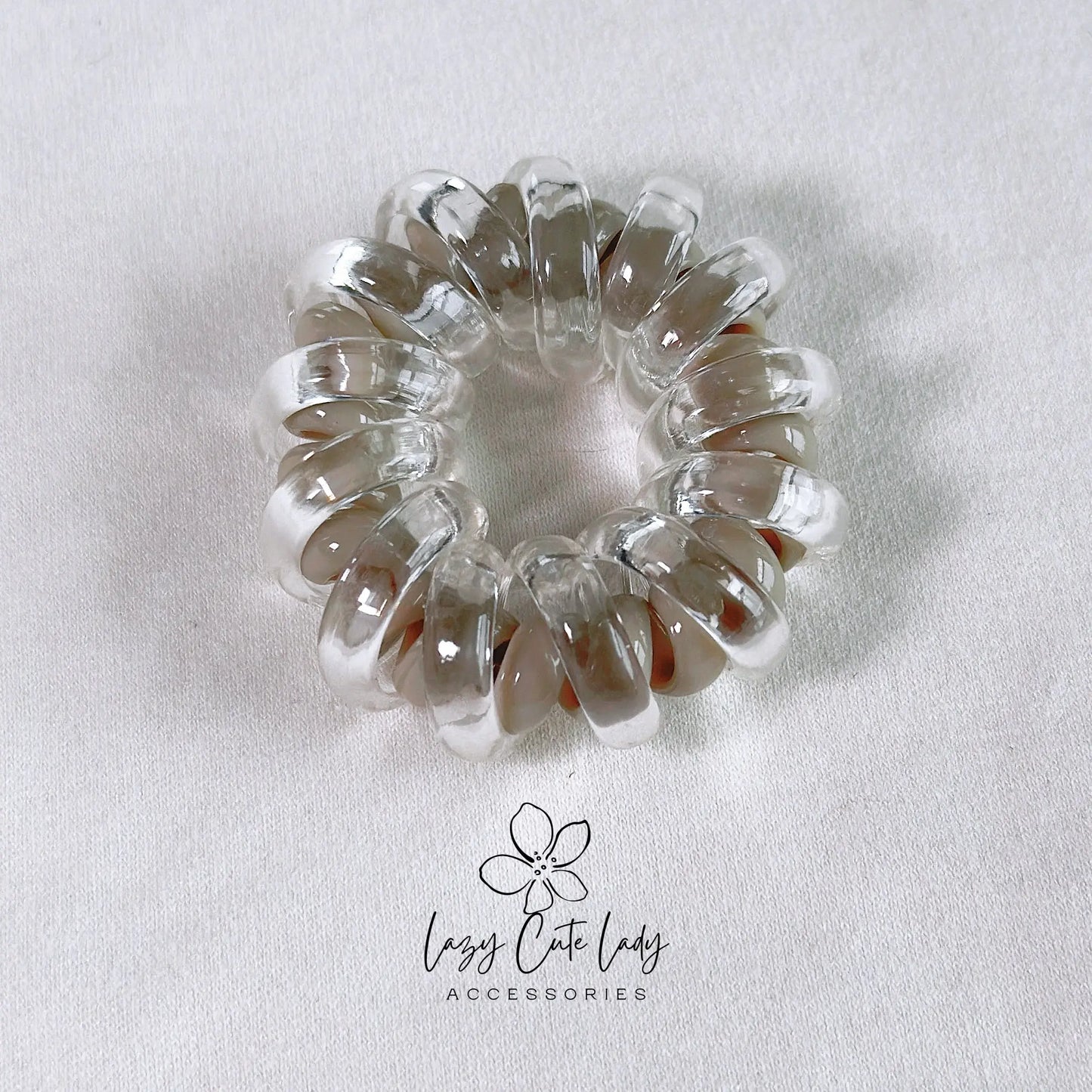 Double-Layered Transparent Spiral Hair Ties
