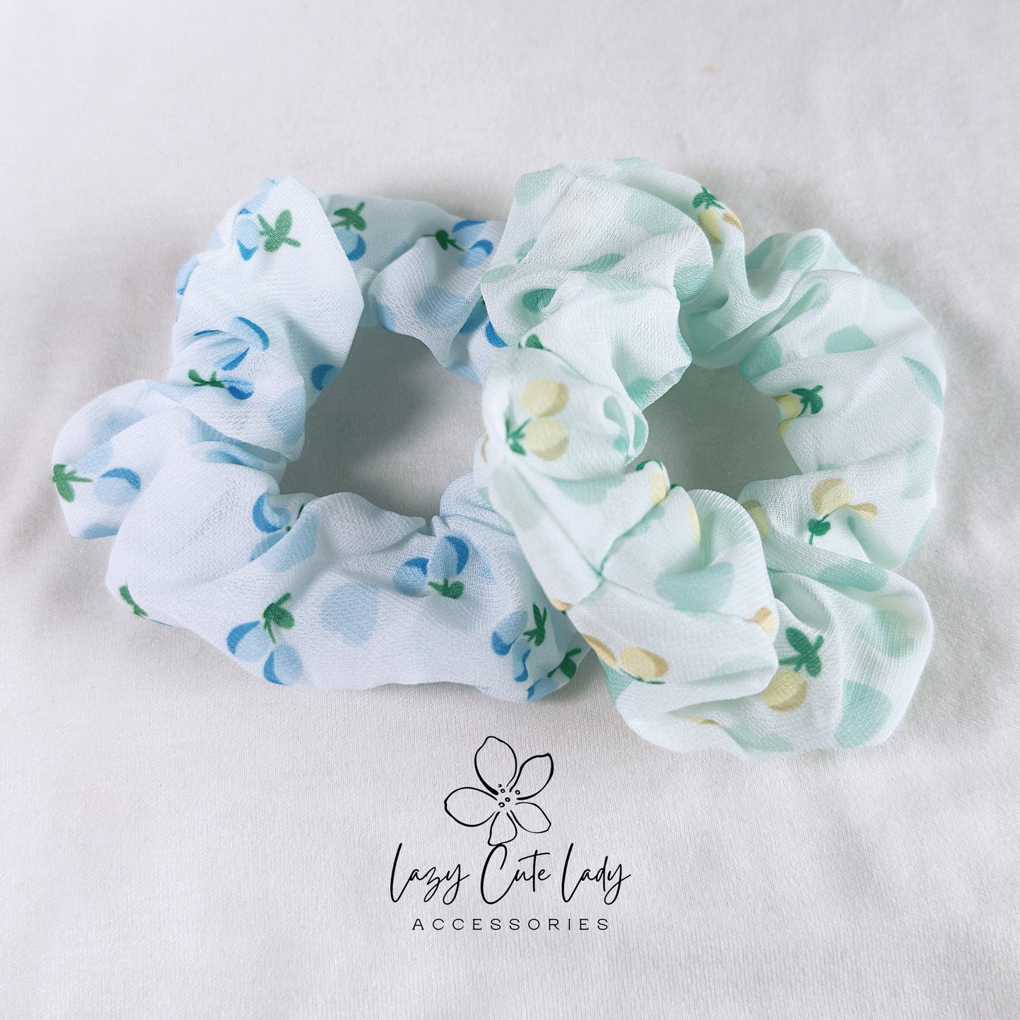 Lemon Zest Delight Hair Scrunchies
