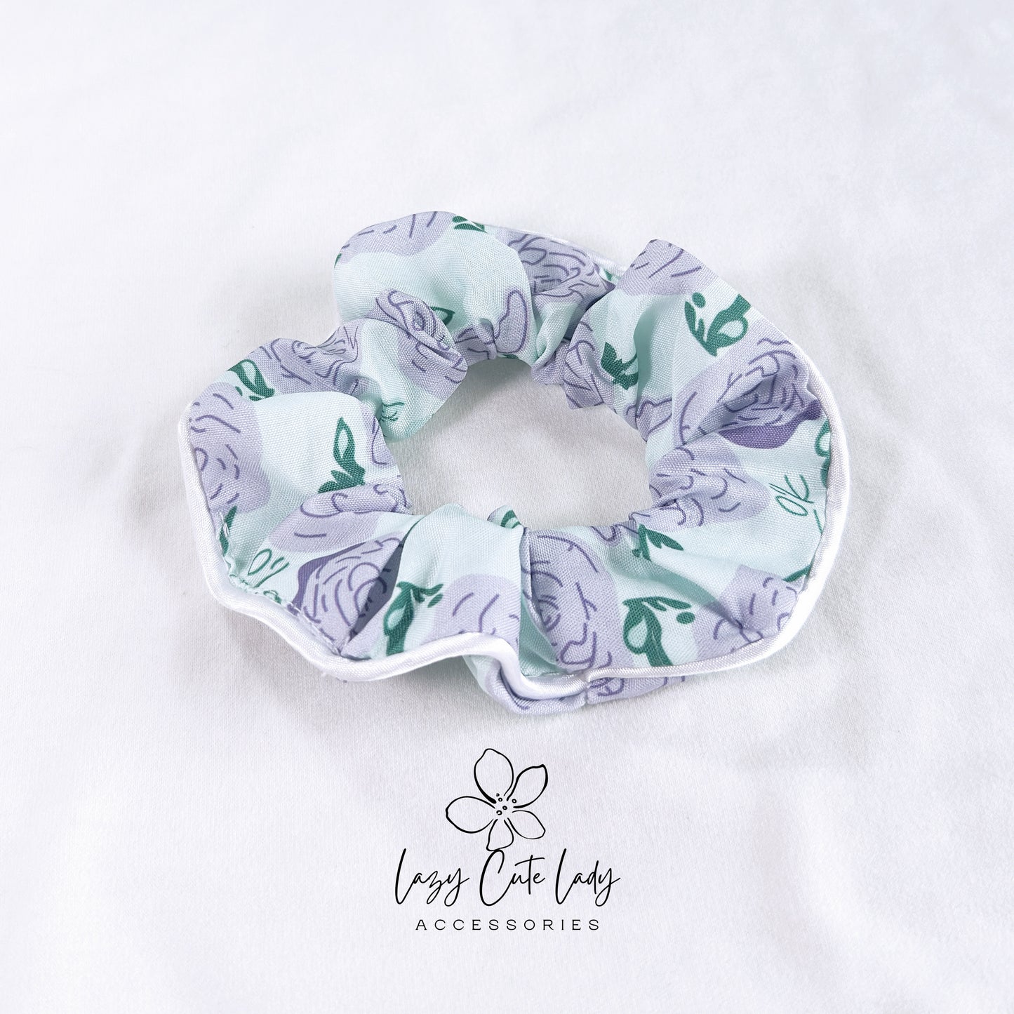 Silken Elegance Floral Hair Scrunchies