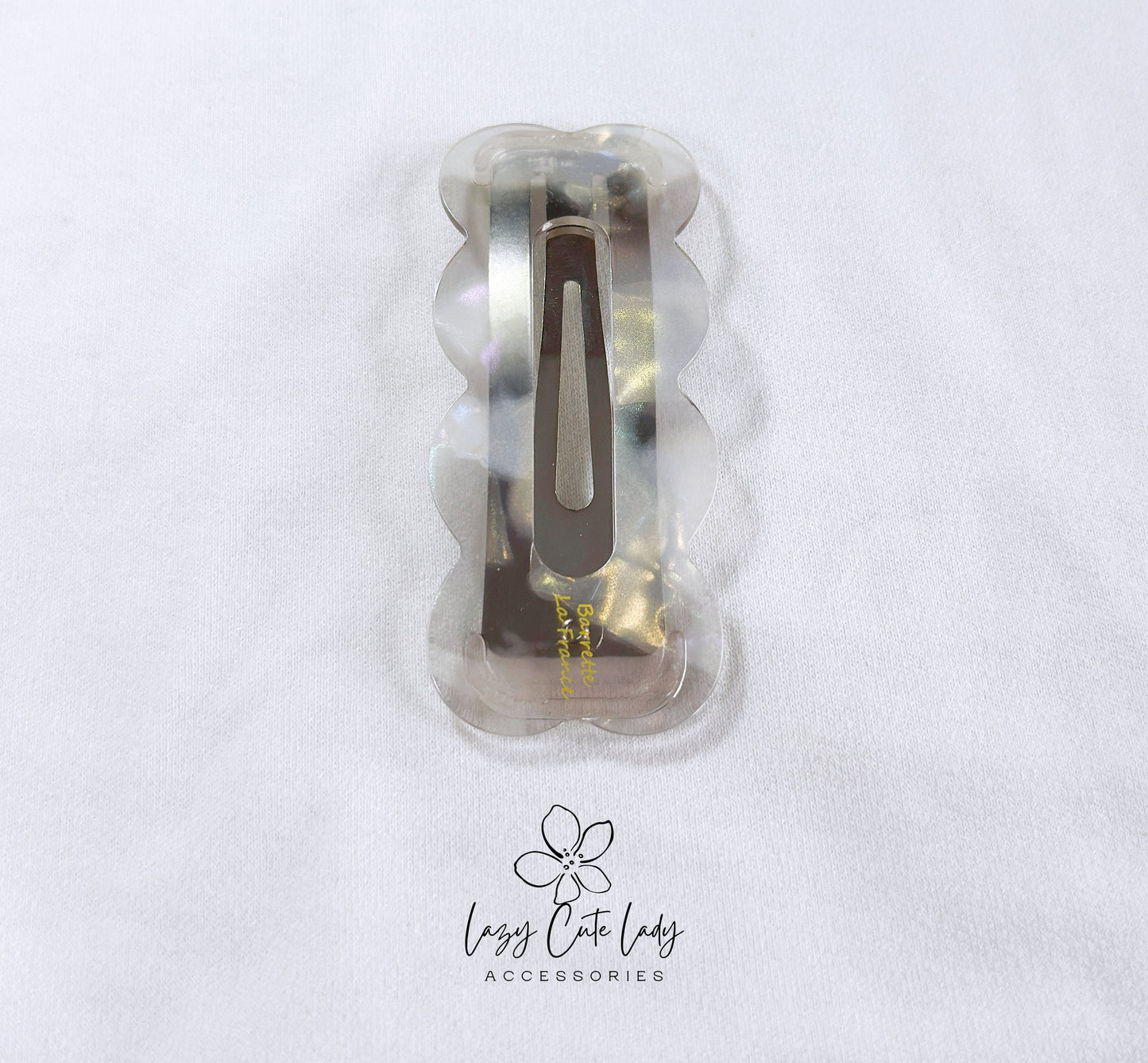 Large Rectangular Wavy Edge Hair Clip