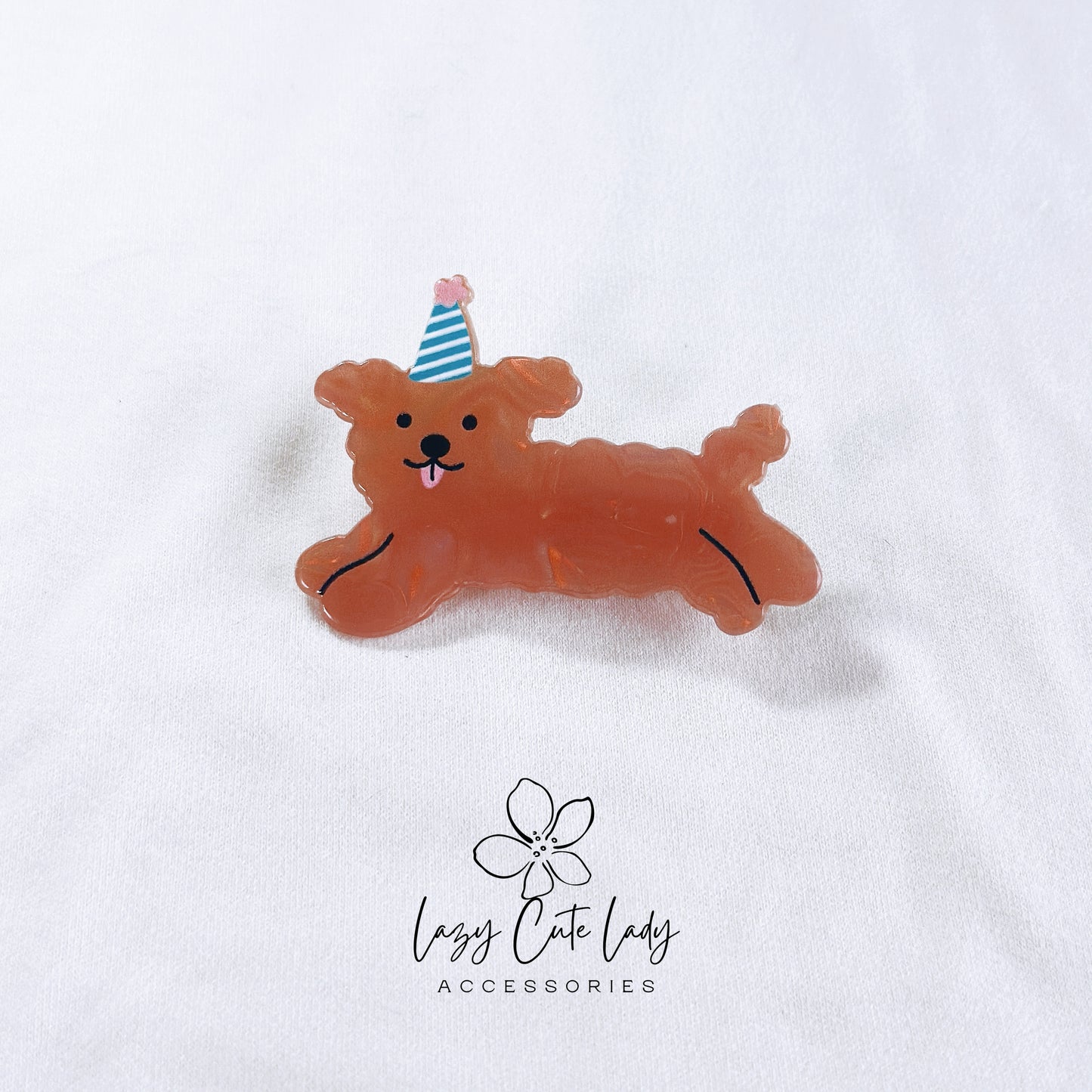 Joyful Birthday Pup Hair Clip