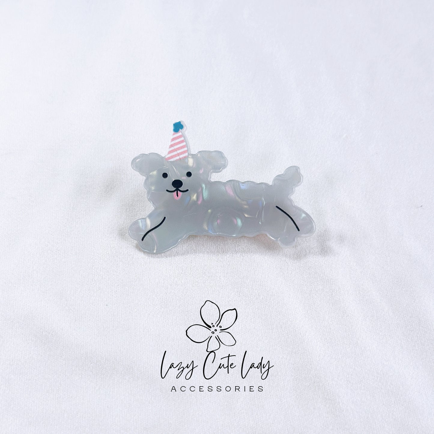 Joyful Birthday Pup Hair Clip