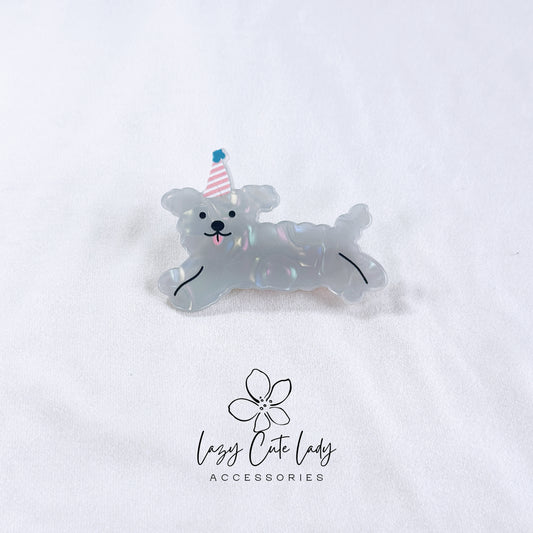 Joyful Birthday Pup Hair Clip