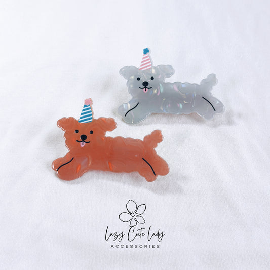Joyful Birthday Pup Hair Clip