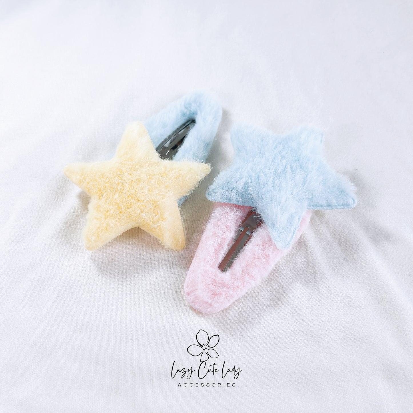Plush Star Hair Accessories Series - Hair clips- Hair Claw - Star clips - for girl for women