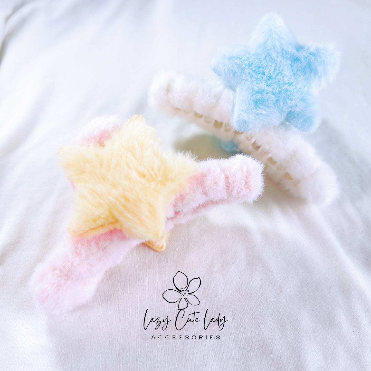 Plush Star Hair Accessories Series - Hair clips- Hair Claw - Star clips - for girl for women