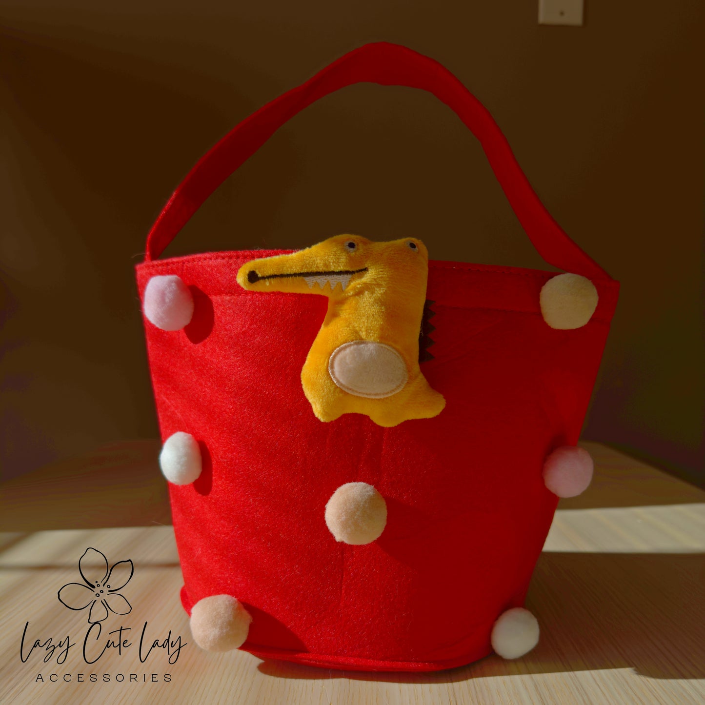 Handmade Felt Bucket Bag with Colorful Charm – Cute, Spacious, and Perfect for All Ages