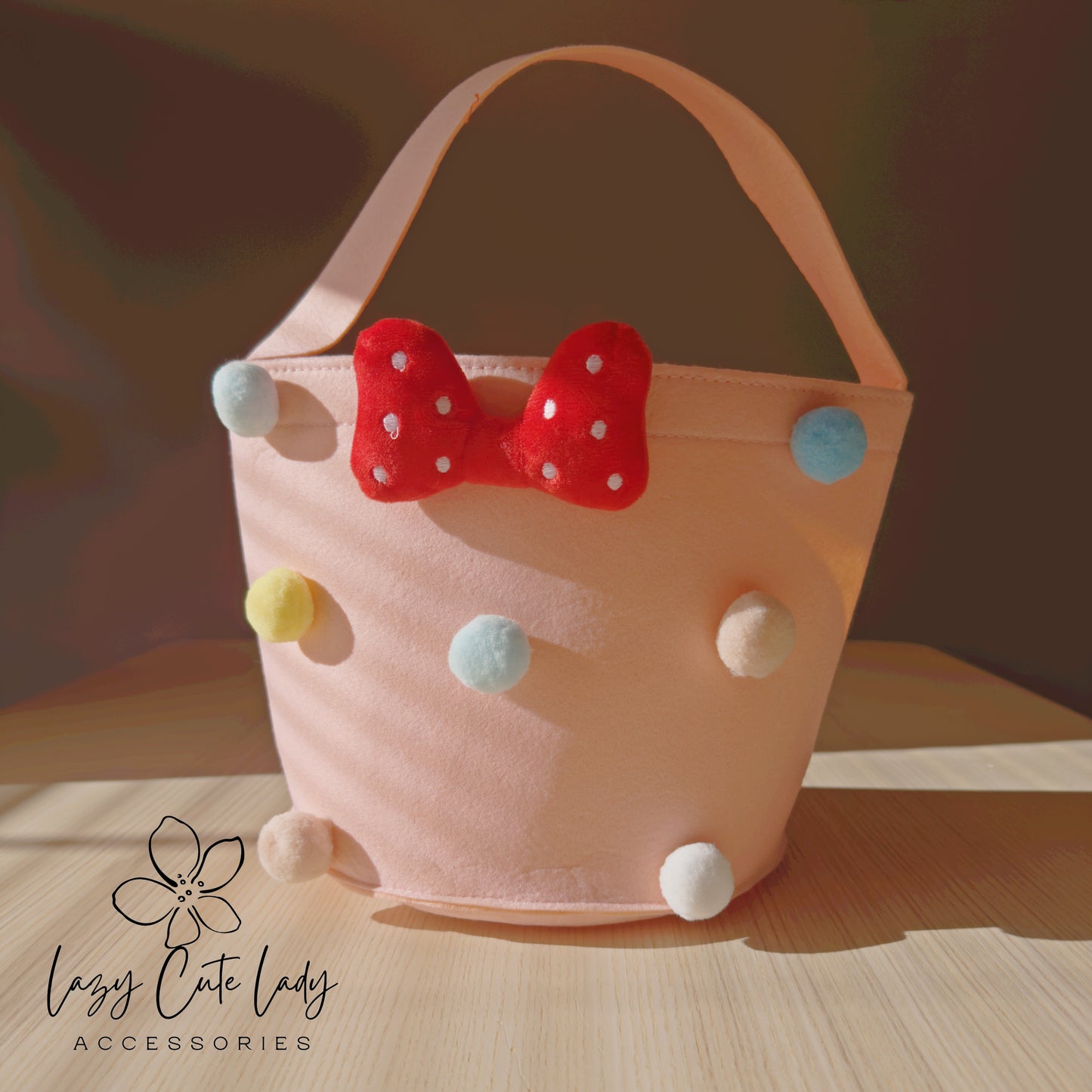 Handmade Felt Bucket Bag with Colorful Charm – Cute, Spacious, and Perfect for All Ages
