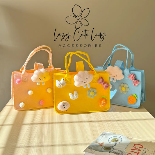 Handmade Felt Cloud Tote Bag – Adorable, Spacious, and Perfect for All Ages