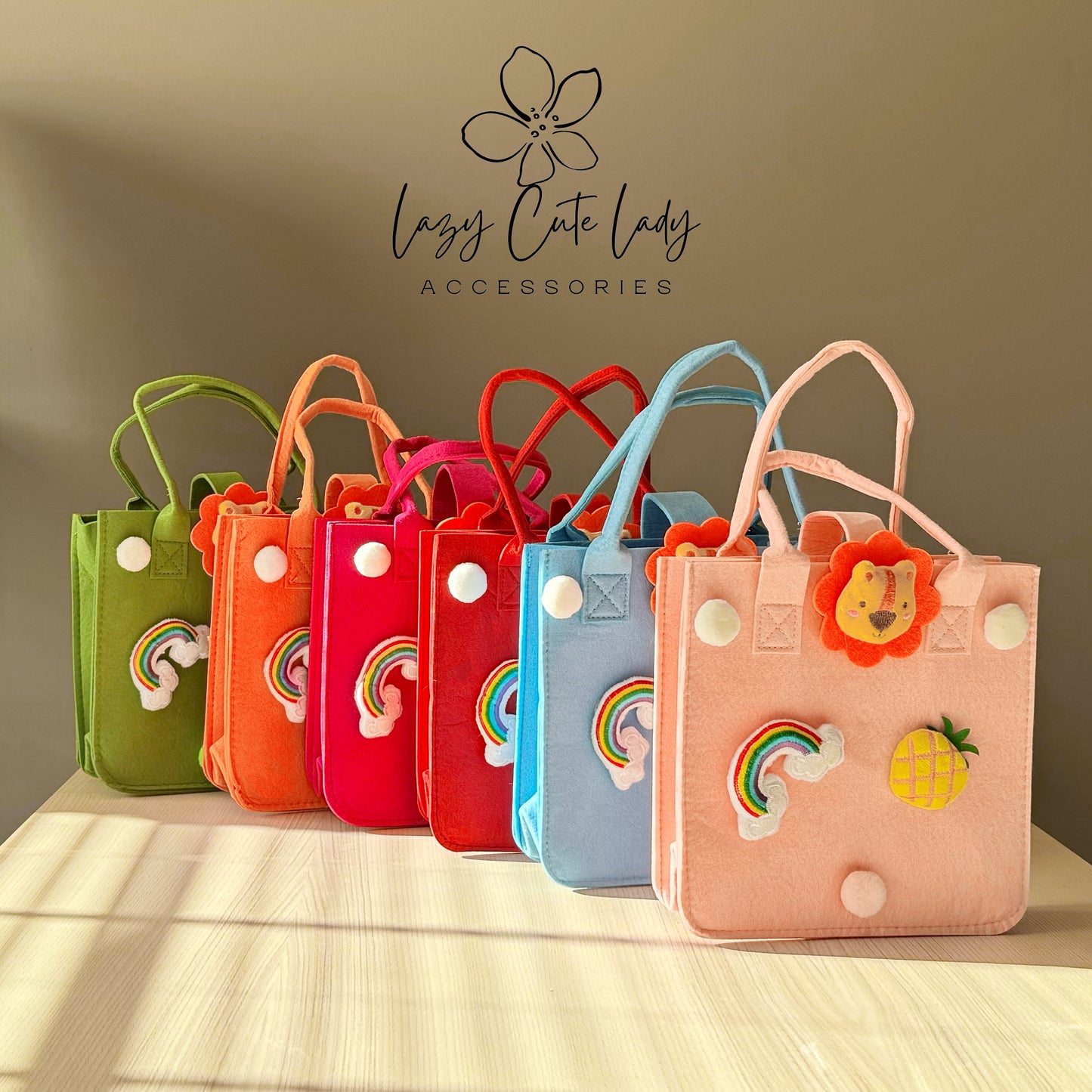 Handmade Felt Lion Tote Bag – Cute, Spacious, and Perfect for All Ages