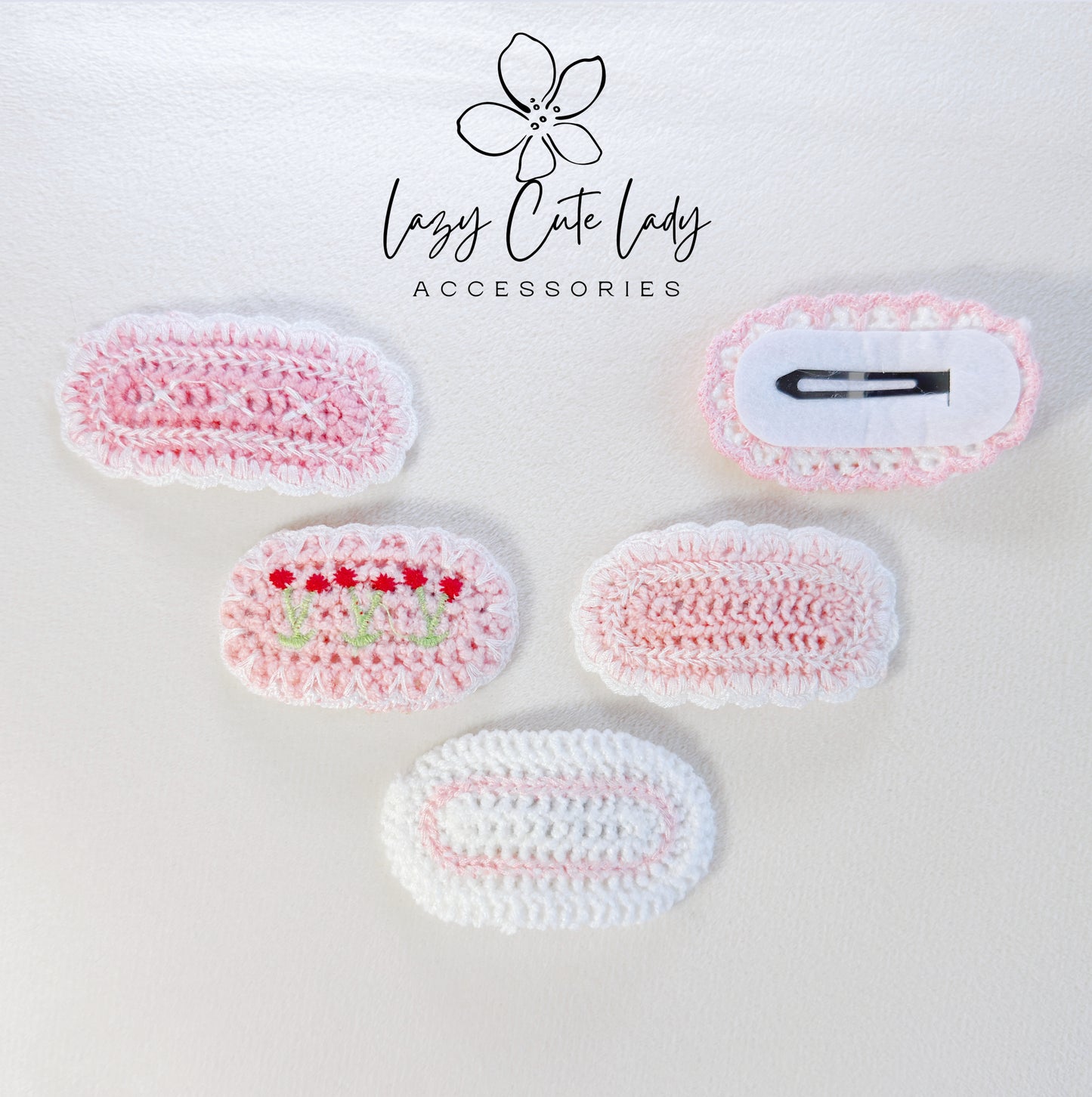 Handmade Crochet Hair Clip Set – Cute & Colorful Knitted Hair Accessories