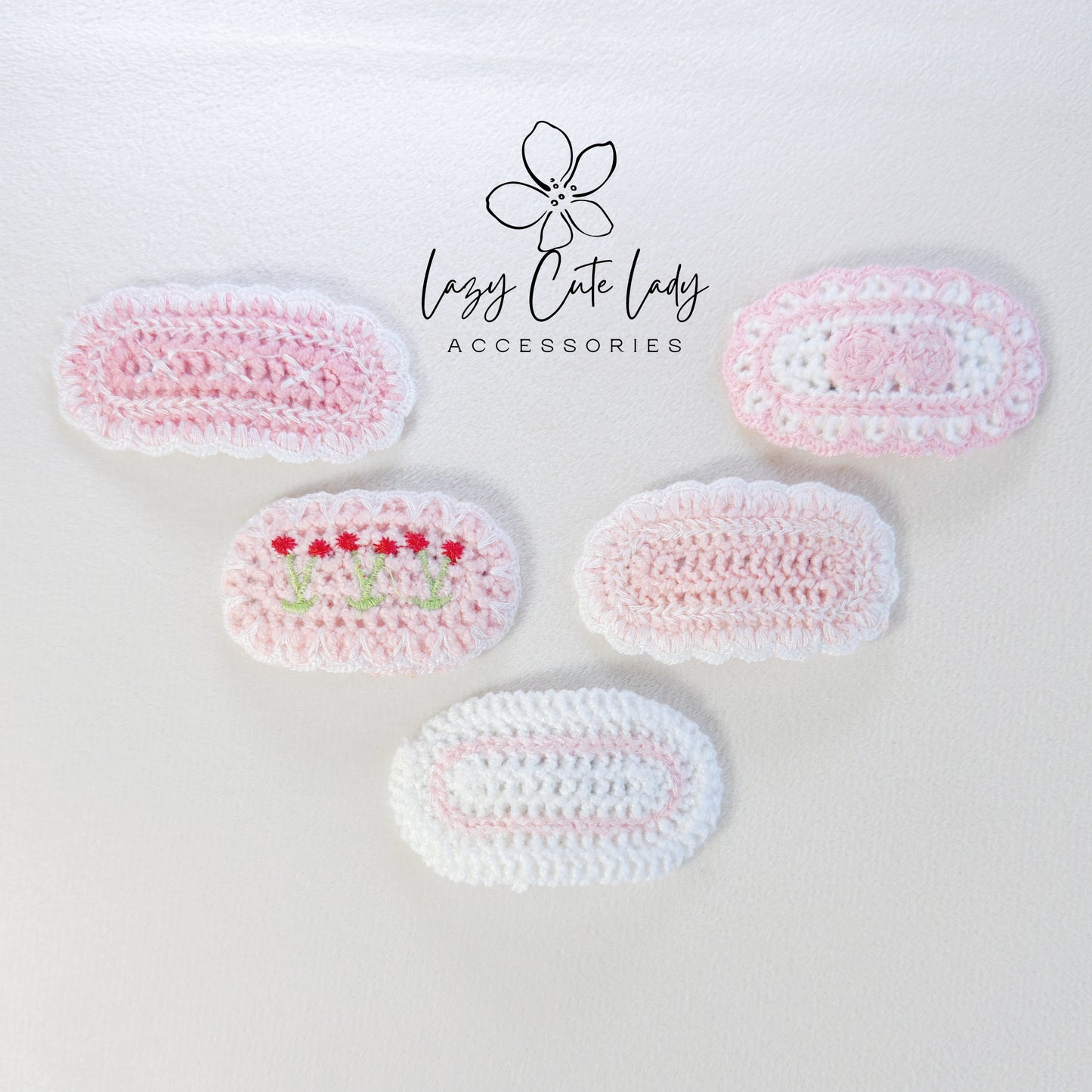 Handmade Crochet Hair Clip Set – Cute & Colorful Knitted Hair Accessories