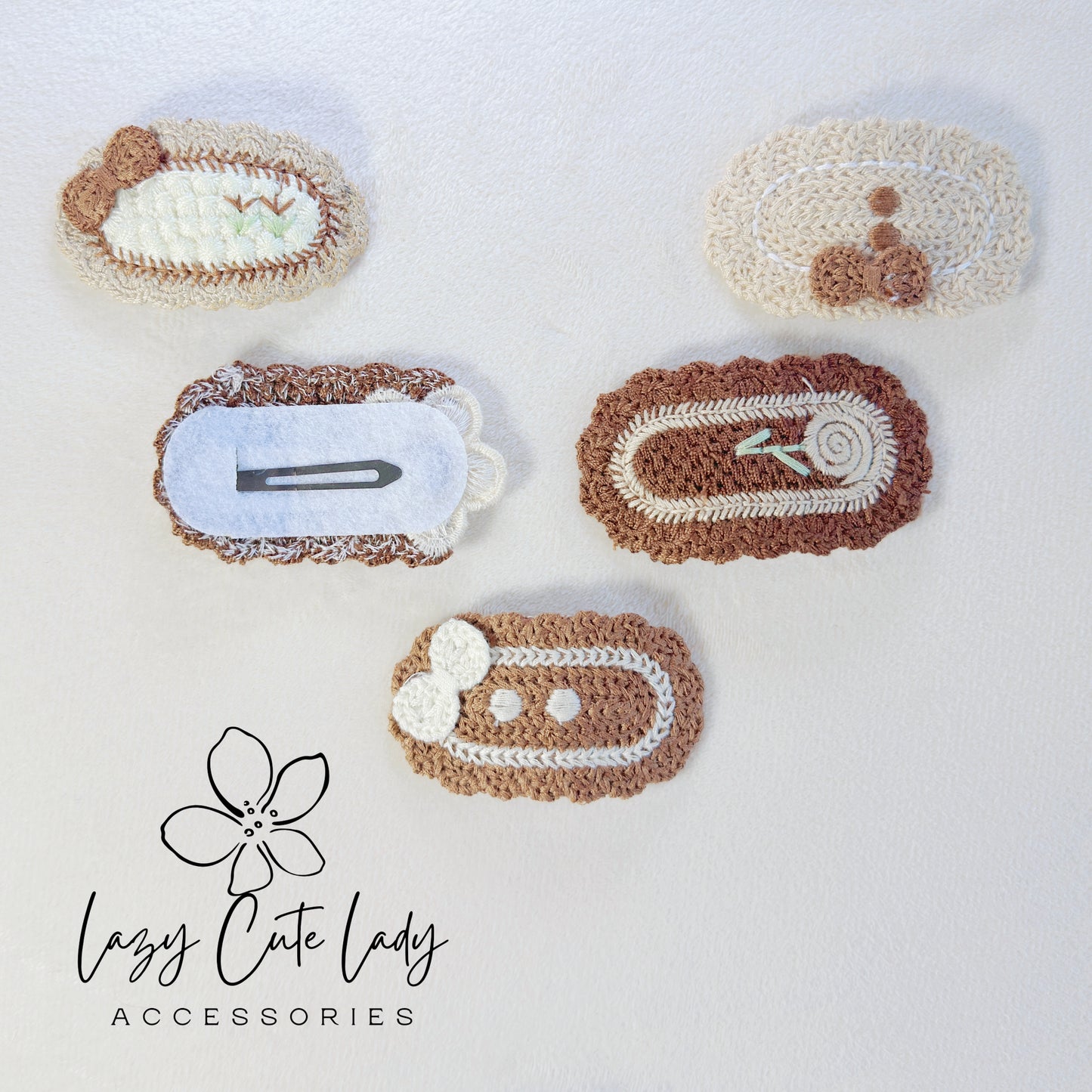 Handmade Crochet Hair Clip Set – Cute & Colorful Knitted Hair Accessories