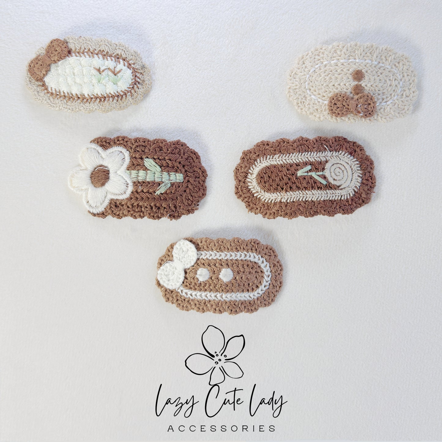 Handmade Crochet Hair Clip Set – Cute & Colorful Knitted Hair Accessories