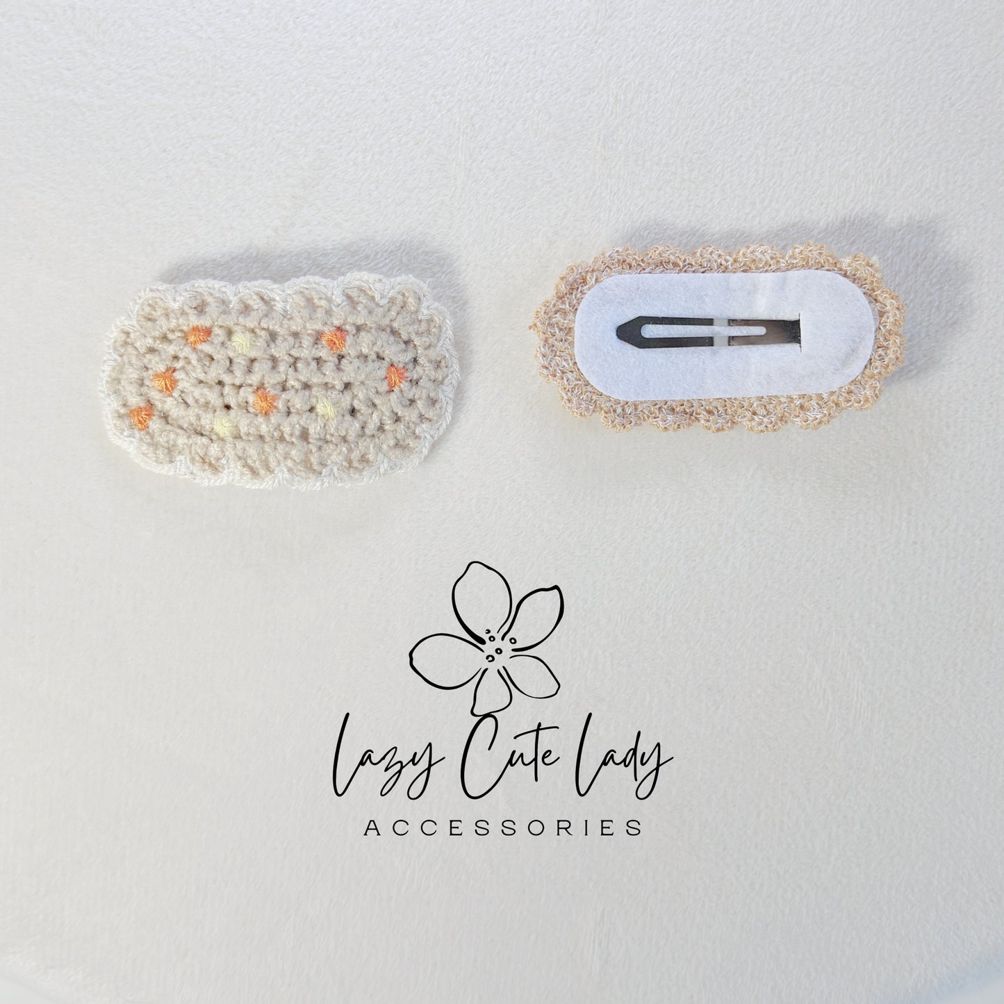 Handmade Crochet Hair Clip Set – Cute & Colorful Knitted Hair Accessories