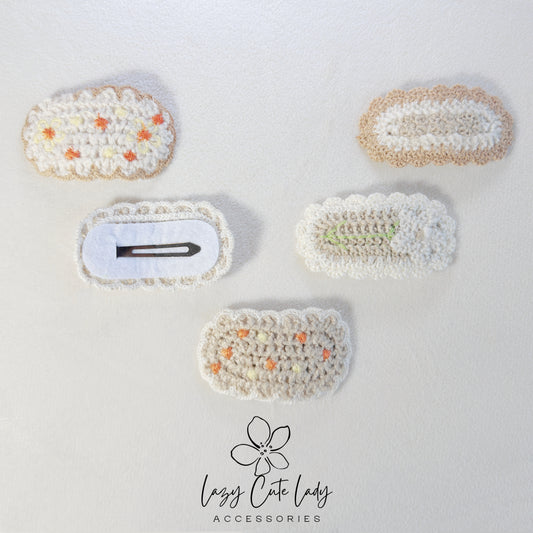 Handmade Crochet Hair Clip Set – Cute & Colorful Knitted Hair Accessories