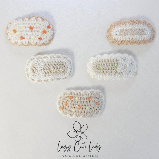Handmade Crochet Hair Clip Set – Cute & Colorful Knitted Hair Accessories