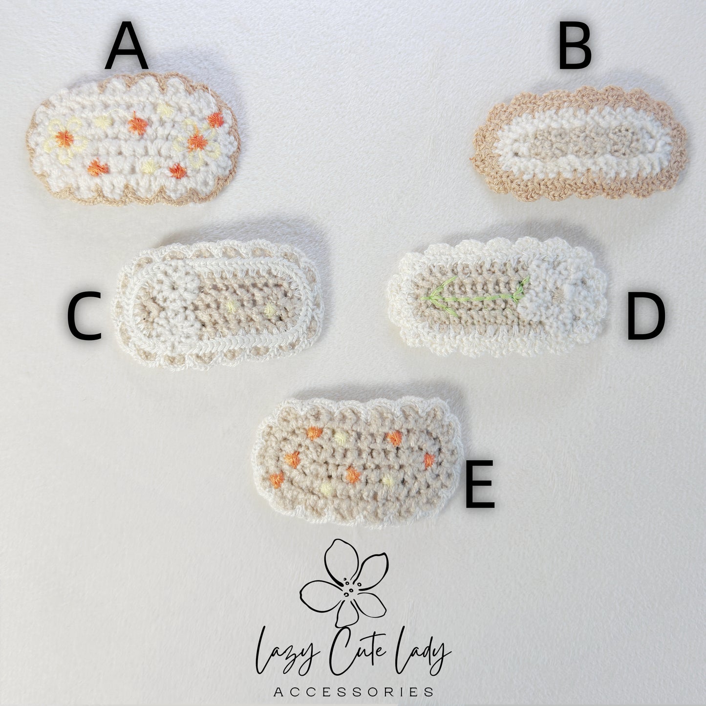 Handmade Crochet Hair Clip Set – Cute & Colorful Knitted Hair Accessories