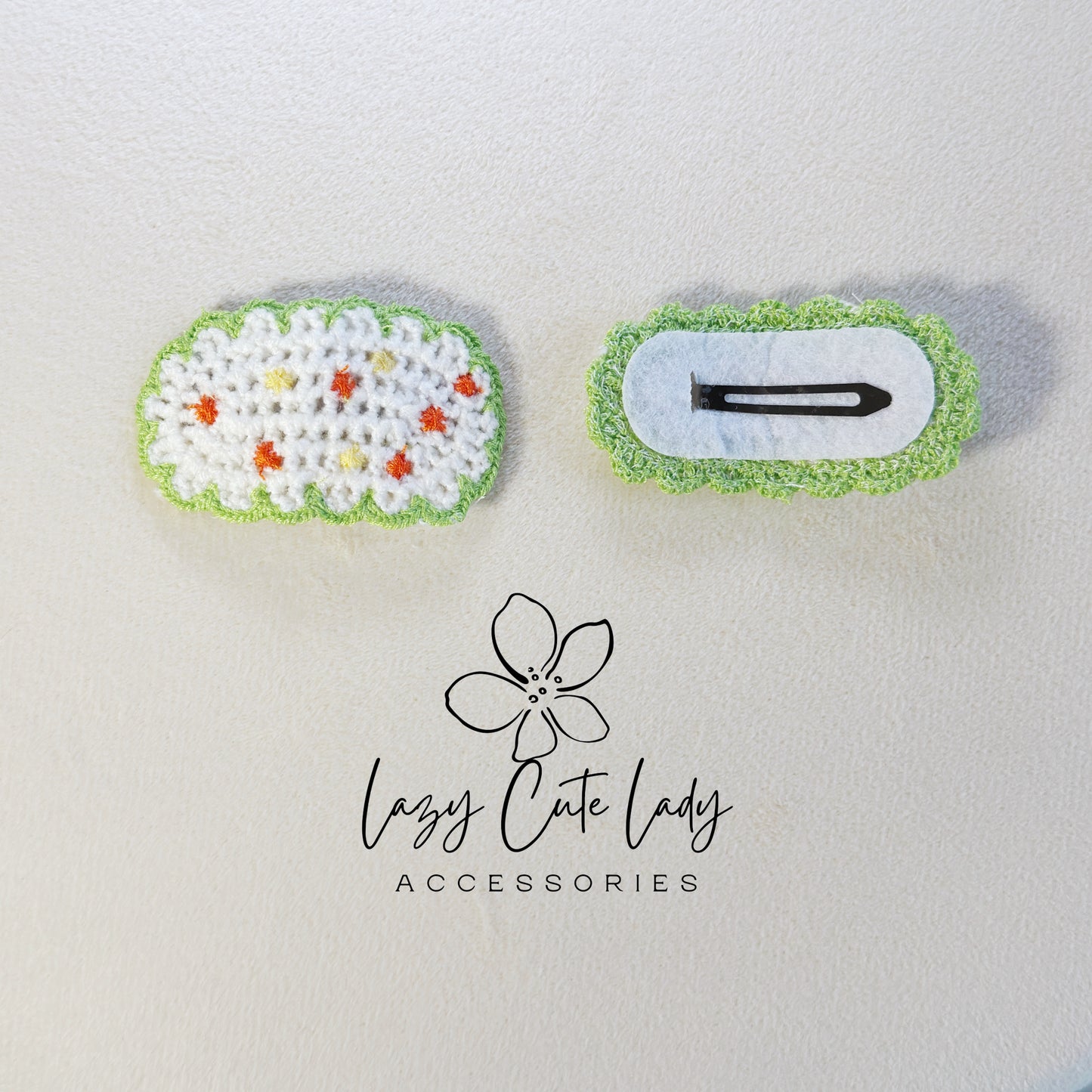 Handmade Crochet Hair Clip Set – Cute & Colorful Knitted Hair Accessories