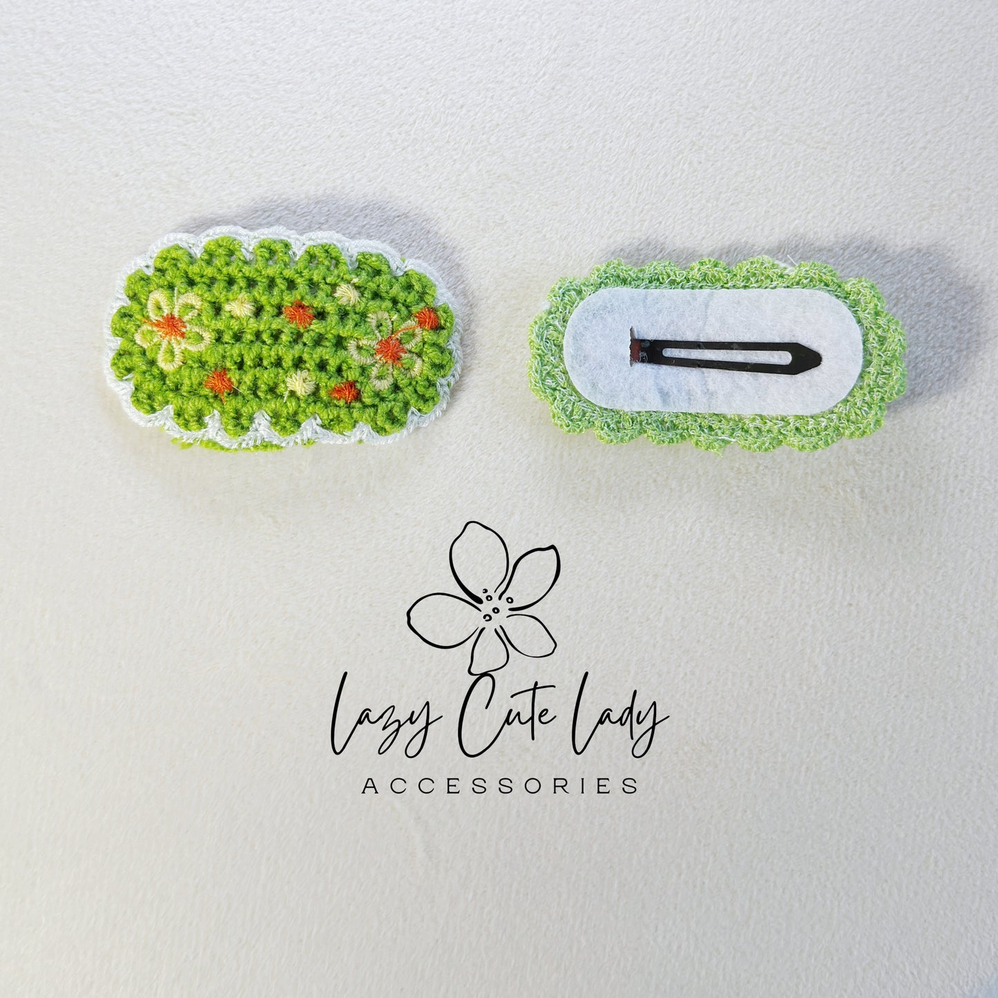 Handmade Crochet Hair Clip Set – Cute & Colorful Knitted Hair Accessories