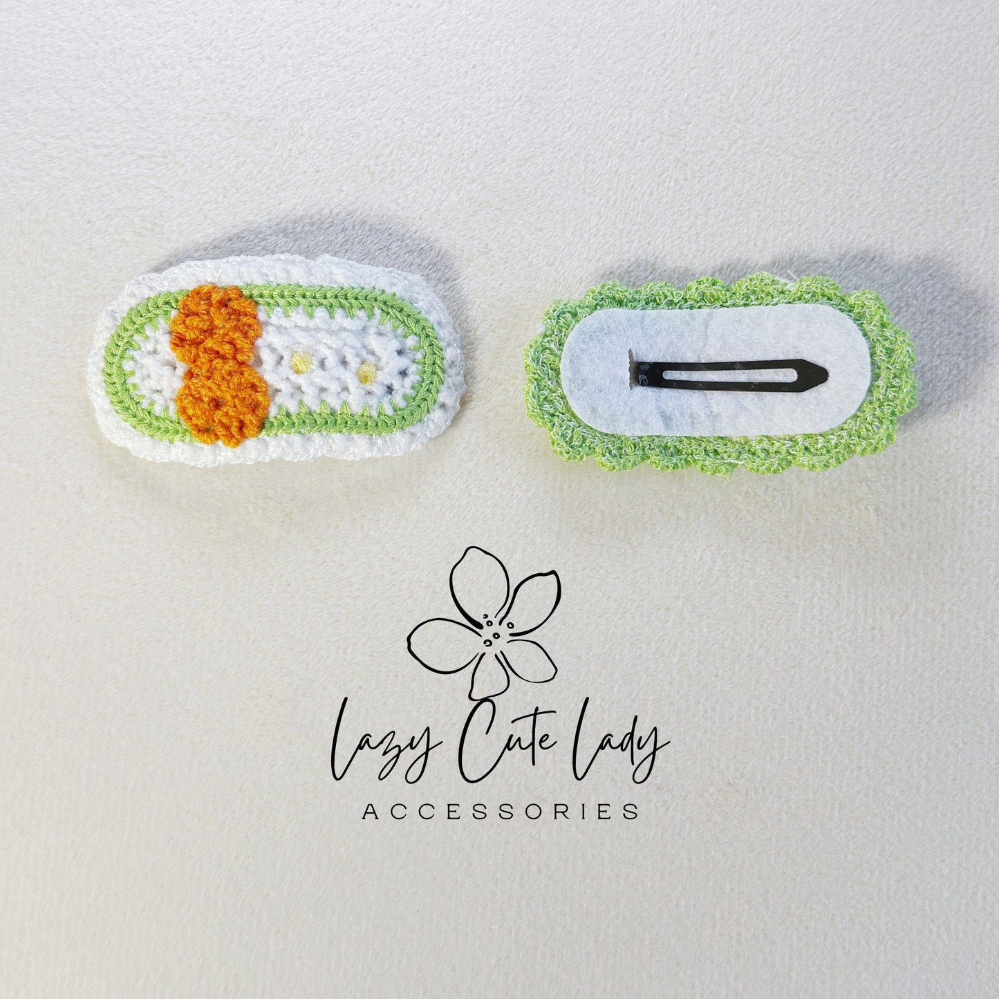 Handmade Crochet Hair Clip Set – Cute & Colorful Knitted Hair Accessories