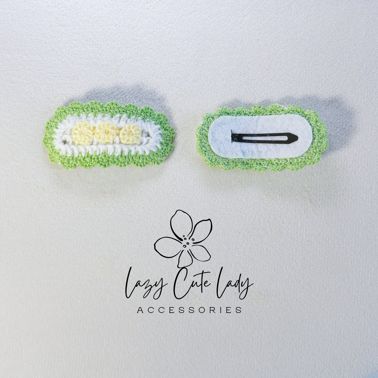 Handmade Crochet Hair Clip Set – Cute & Colorful Knitted Hair Accessories