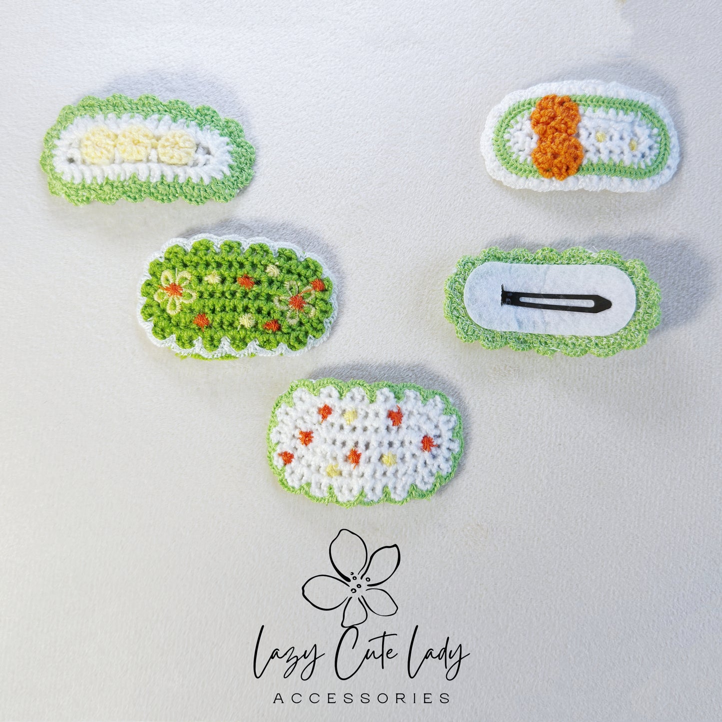 Handmade Crochet Hair Clip Set – Cute & Colorful Knitted Hair Accessories