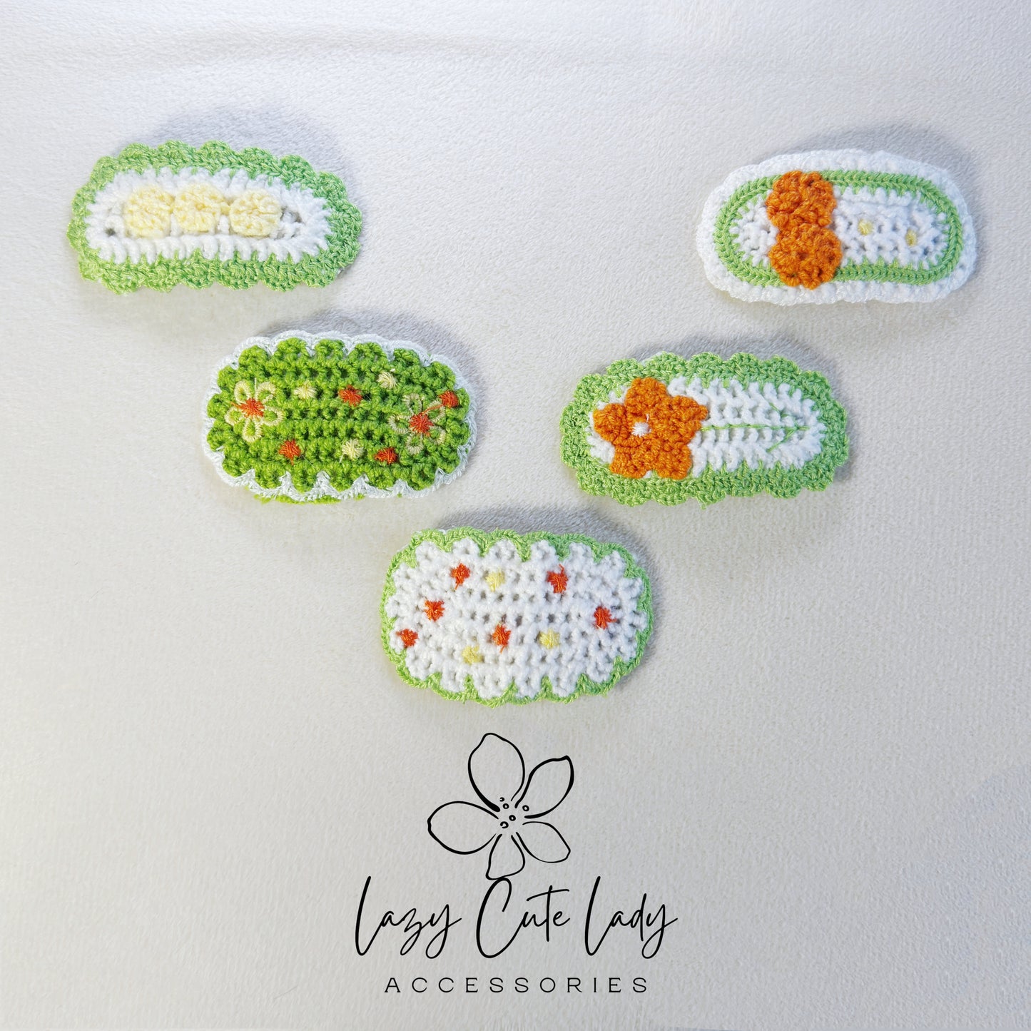 Handmade Crochet Hair Clip Set – Cute & Colorful Knitted Hair Accessories