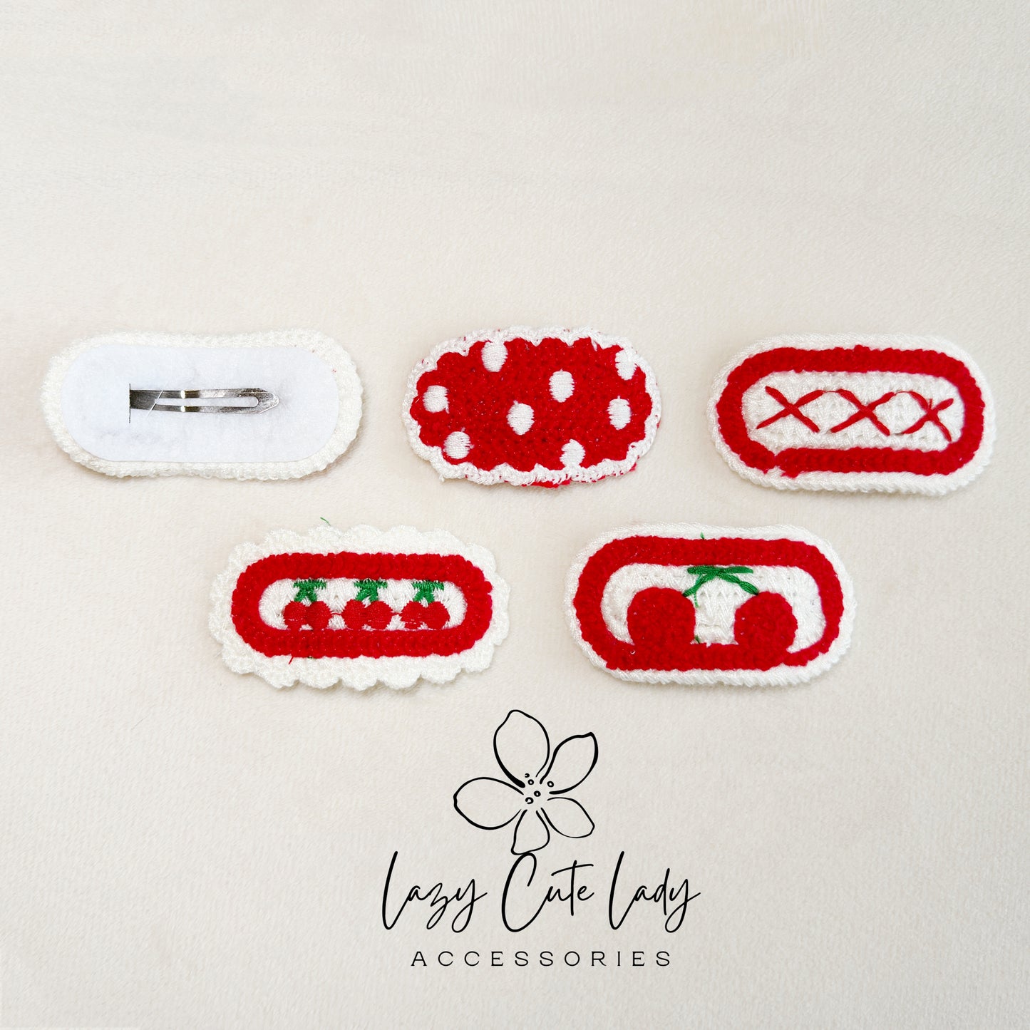 Handmade Crochet Hair Clip Set – Cute & Colorful Knitted Hair Accessories