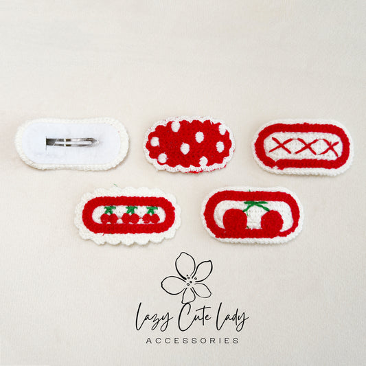 Handmade Crochet Hair Clip Set – Cute & Colorful Knitted Hair Accessories