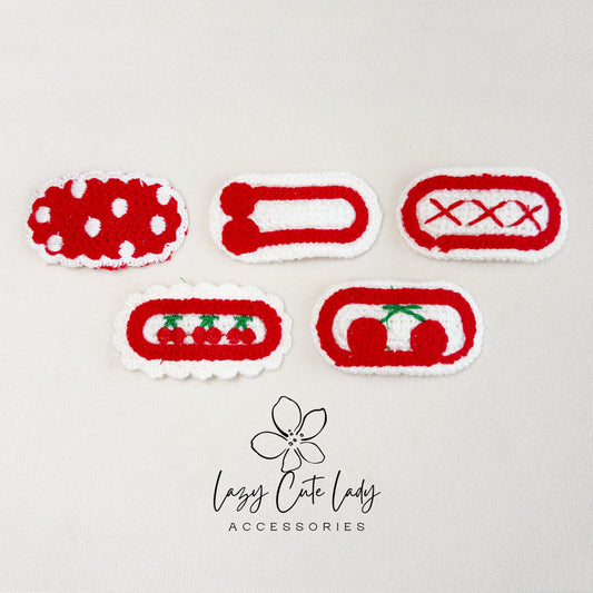 Handmade Crochet Hair Clip Set – Cute & Colorful Knitted Hair Accessories