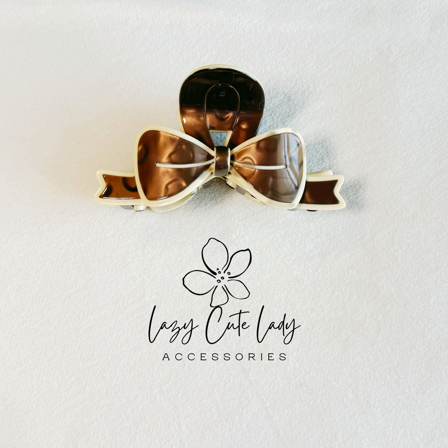 Elegant Ribbon Bow Hair Claw – Eco-Friendly Acetate, 4-inch Design