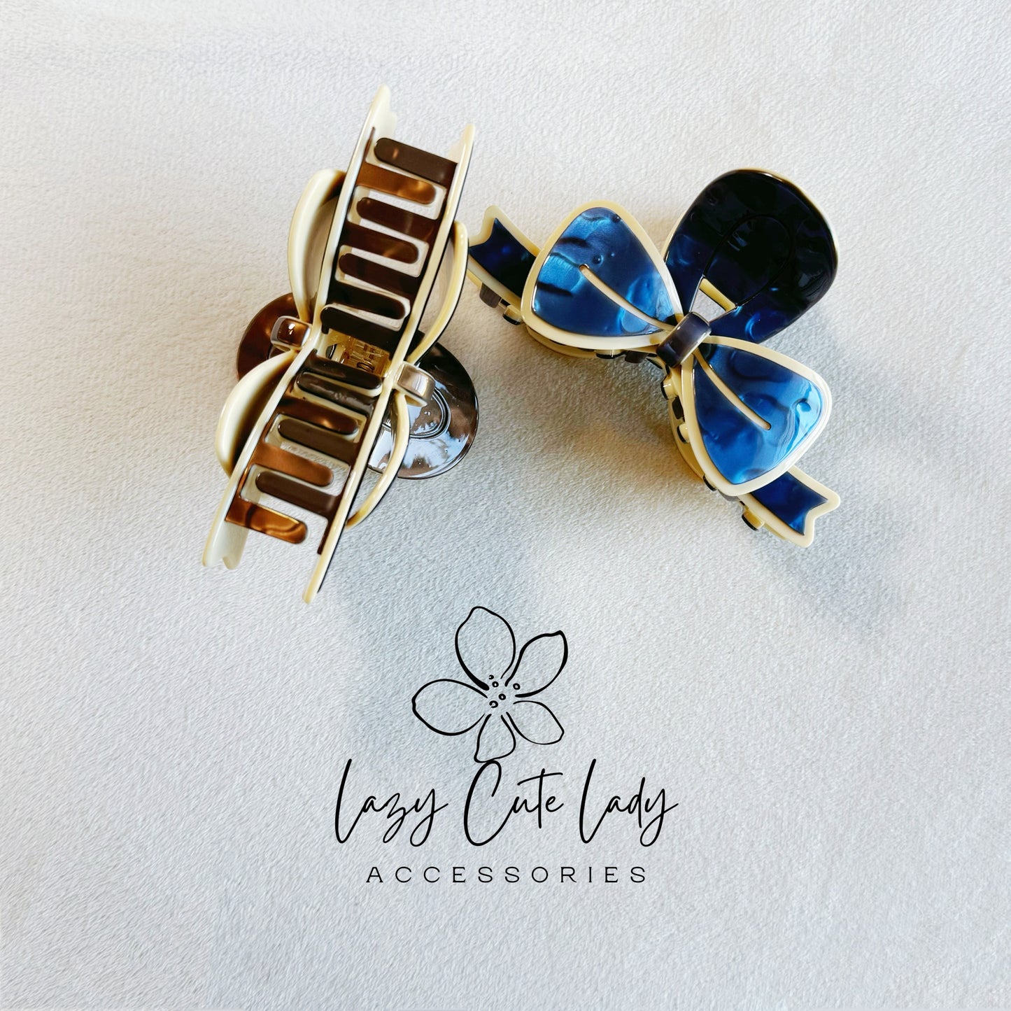 Elegant Ribbon Bow Hair Claw – Eco-Friendly Acetate, 4-inch Design