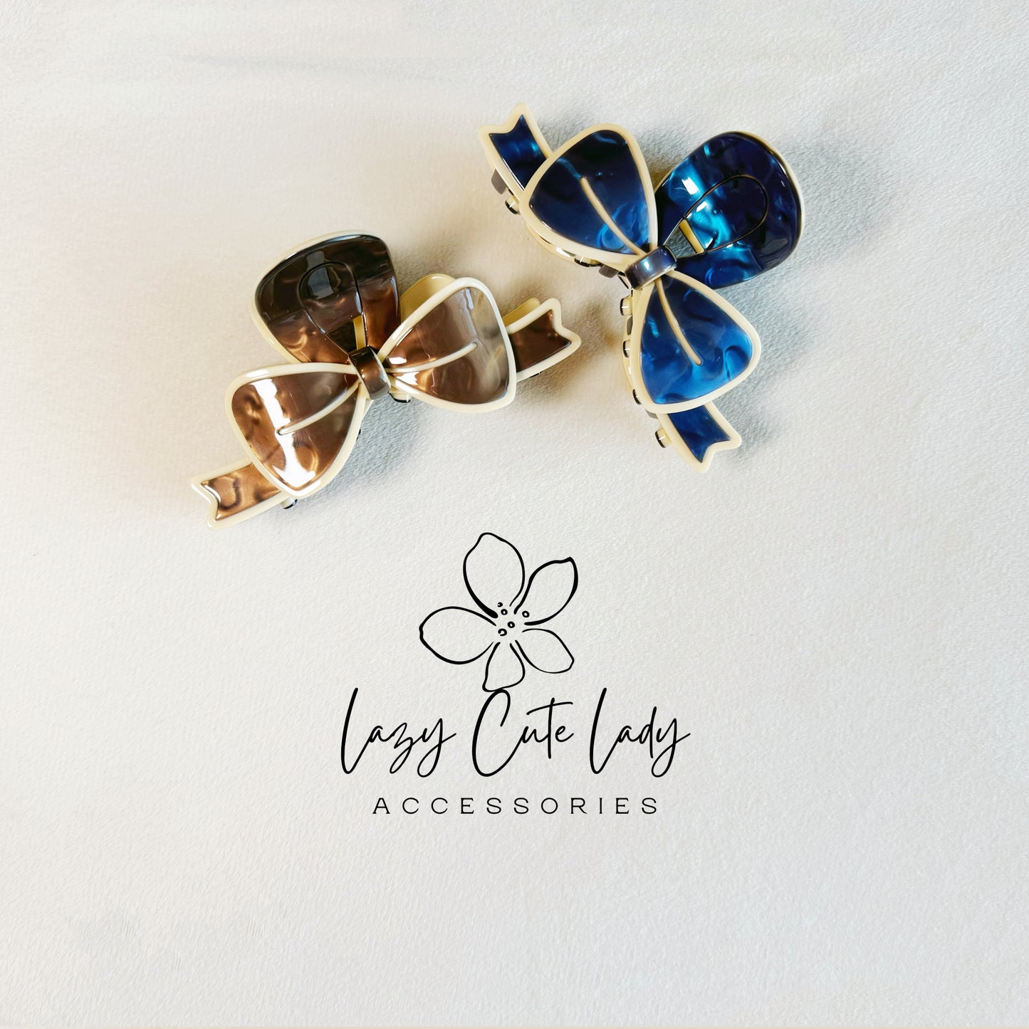 Elegant Ribbon Bow Hair Claw – Eco-Friendly Acetate, 4-inch Design